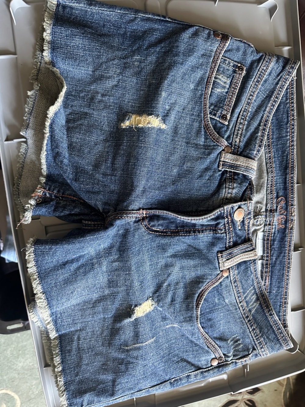 Cruel Girl Blue Denim Mid-Rise Jeans with Embroidered Logo